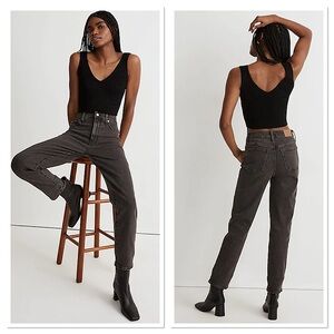 MADEWELL High waisted Perfect Vintage Jeans in Lunas Wash Black Size 23 NWT